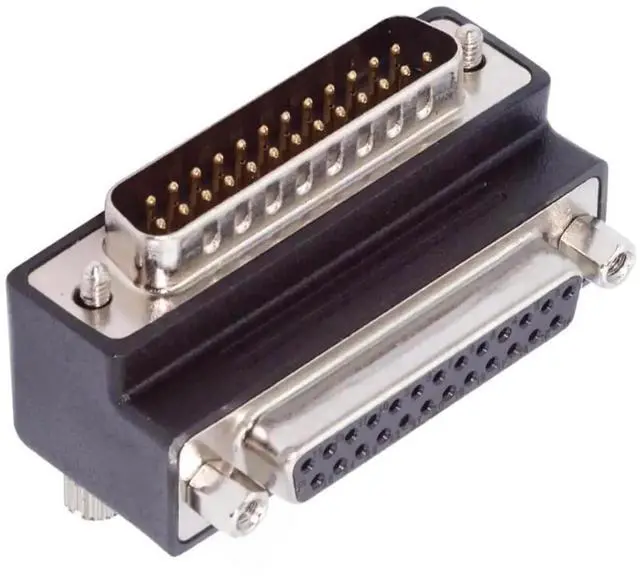 Main image of WRIARICH 90 Degree Down Angled DB25 Male to Female D-SUB Coupler, LPT Parallel AES/EBU 25Pin Right Angle Adapter with Lock Nuts & Screw Posts