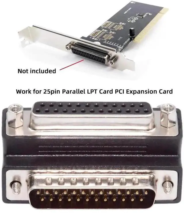 Alt view image 6 of 7 - WRIARICH 90 Degree Down Angled DB25 Male to Female D-SUB Coupler, LPT Parallel AES/EBU 25Pin Right Angle Adapter with Lock Nuts & Screw Posts
