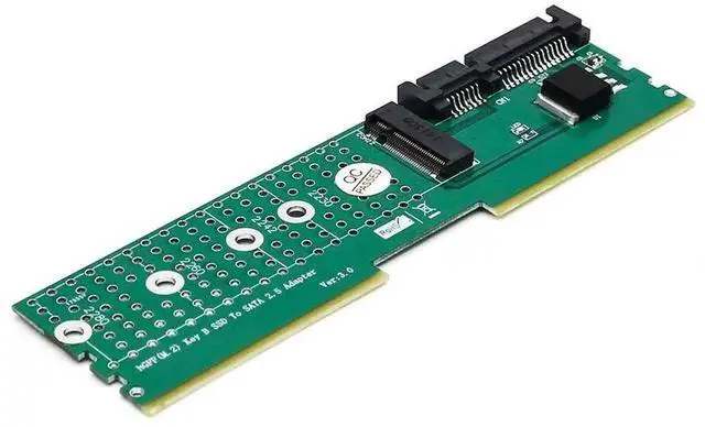 Main image of WRIARICH M.2 NGFF B/B+M Key SATA SSD to SATA3 Riser Card, DDR Memory Slot Mountable, Supports 2230/2242/2260/2280 M.2 SSD