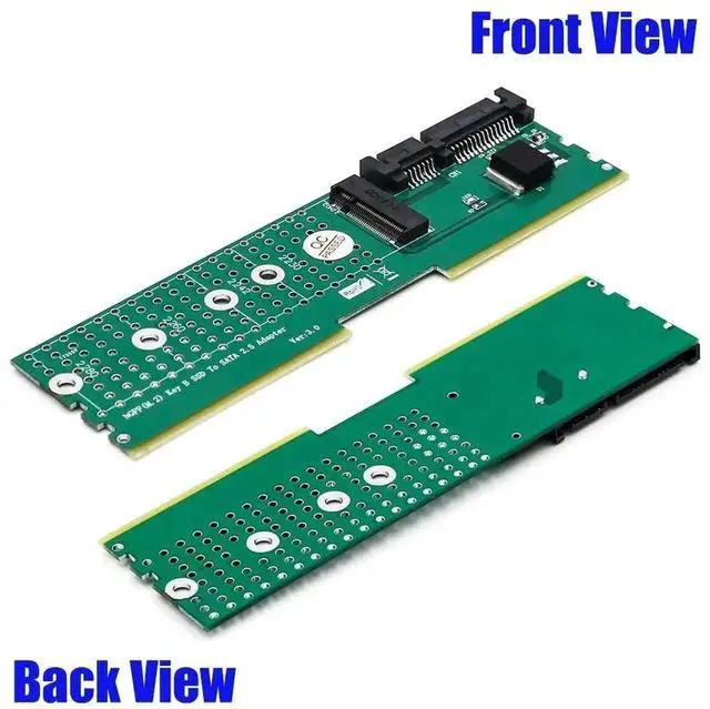 Alt view image 3 of 7 - WRIARICH M.2 NGFF B/B+M Key SATA SSD to SATA3 Riser Card, DDR Memory Slot Mountable, Supports 2230/2242/2260/2280 M.2 SSD