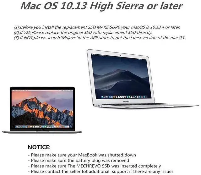Alt view image 6 of 7 - WRIARICH M.2 NGFF M-Key NVMe AHCI SSD Converter Adapter Card, Storage Upgrade Kit for MacBook Air 11" A1465 /13" A1466 Mid 2013-2017, Replace Original Apple Proprietary SSD