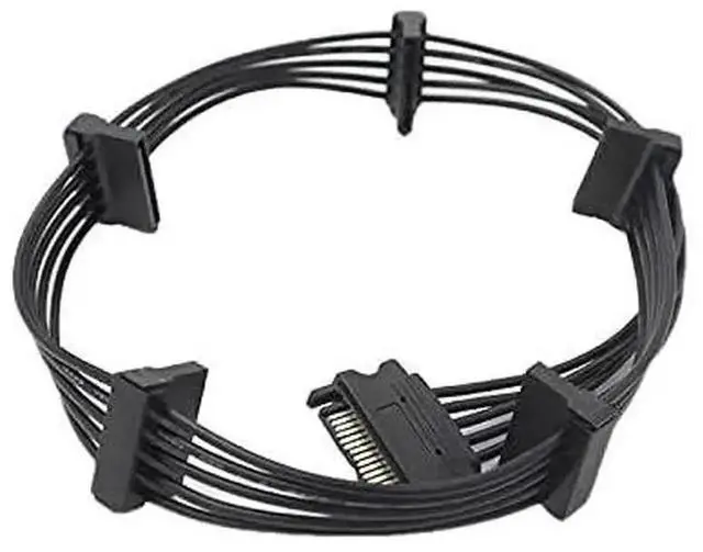 Alt view image 2 of 5 - WRIARICH 2 Pack 21 Inches 15Pin SATA to 5 SATA Power Splitter Extension Cable for HDD & SSD