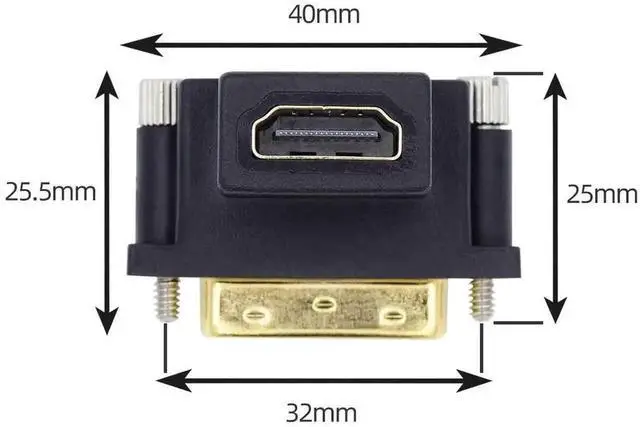 Alt view image 2 of 7 - WRIARICH 2 Pack 90° Angled Bidirectional DVI(24+1) Male to HDMI Female Adapter, Gold-Plated HDMI DVI Converter