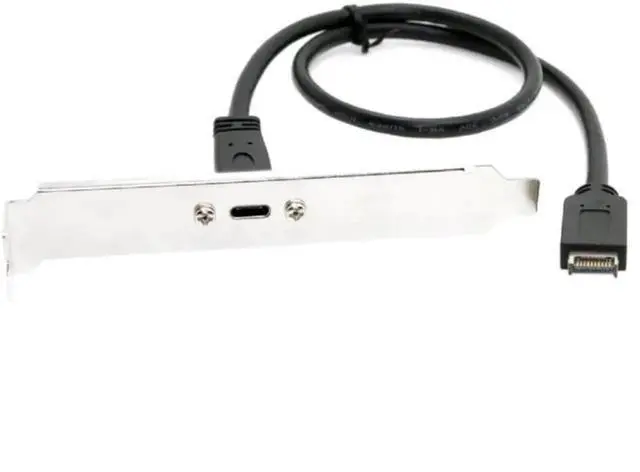 Alt view image 2 of 3 - WRIARICH 40cm Panel Mount USBC Female to USB3.1 Front Panel Header Internal Extension Cable with Fixed Screw Holes