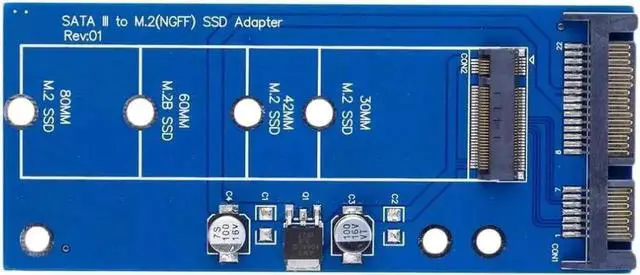 Alt view image 4 of 5 - WRIARICH SATA 3.0 to M.2 NGFF B Key Adapter Card, SATA III to NGFF SATA SSD Expansion Converter, 6Gbps High Speed for 2230/2242/2260/2280 SATA M.2 Drives