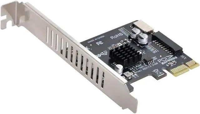 Alt view image 5 of 5 - WRIARICH PCIe x1 USB 3.2 Gen1 Expansion Card, PCI Express to USB 3.2 Type-E A Key + USB 3.0 20Pin Internal Header Adapter, 5Gbps Front Panel USB Connector for Desktop PC Motherboards