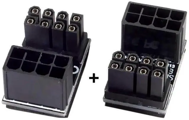Main image of WRIARICH 2 Pack 180 Degree ATX 8Pin Male to Female Angled GPU Power Adapter, Straight Flip Turning Connector for Graphics Card Cable Routing
