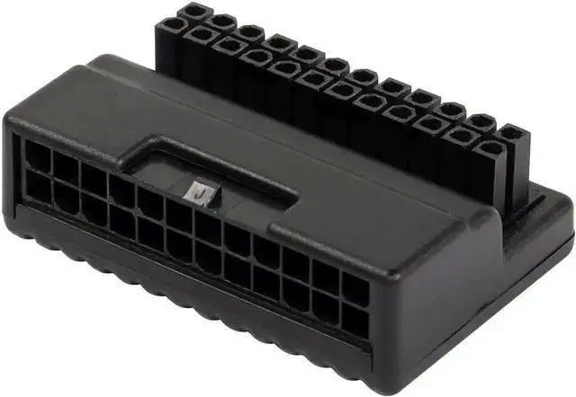 Main image of WRIARICH 90 Degree Right Angle ATX 24Pin Power Adapter Board, Male to Female L-Shaped 24 Pin ATX Converter for Desktop Motherboard PSU Cable Management