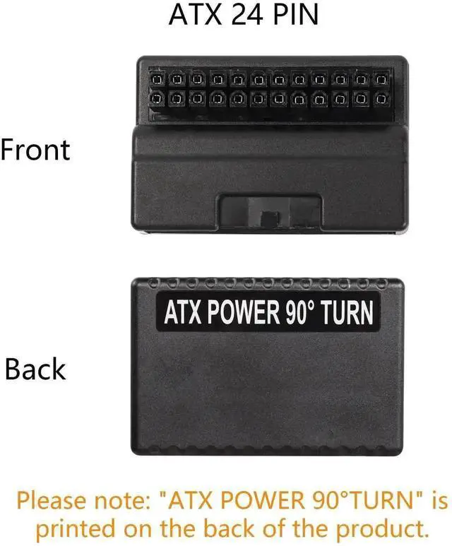 Alt view image 5 of 7 - WRIARICH 90 Degree Right Angle ATX 24Pin Power Adapter Board, Male to Female L-Shaped 24 Pin ATX Converter for Desktop Motherboard PSU Cable Management