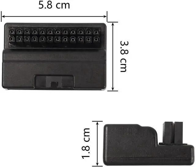 Alt view image 7 of 7 - WRIARICH 90 Degree Right Angle ATX 24Pin Power Adapter Board, Male to Female L-Shaped 24 Pin ATX Converter for Desktop Motherboard PSU Cable Management