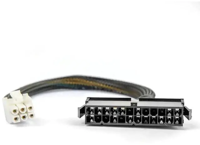 Alt view image 2 of 5 - 24 Pin Female to 6 Pin Male ATX PSU Conversion Cable, 1 Pack Power Supply Adapter Wire for Dell Inspiron 3470 Optiplex 3050 3060 3080 3668 5050 5060 5080 7040 7050 7060 7070 7080 MT Motherboard