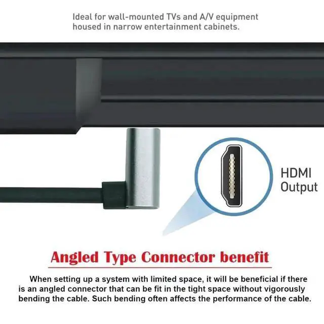 Alt view image 4 of 7 - WRIARICH Down 90 Degree Stretch Coiled HDMI 2.1 Male to Male Cable, Support 8K@60Hz for HDTV, PC, Laptops & Monitors