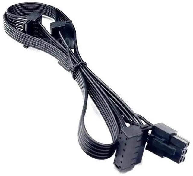 Alt view image 2 of 6 - WRIARICH 6Pin to 3 Right-Angled SATA HDD SSD Power Cable, 18AWG, 50+15+15cm, Compatible with Cooler Master MWE GOLD 550W/650W/750W Modular PSU