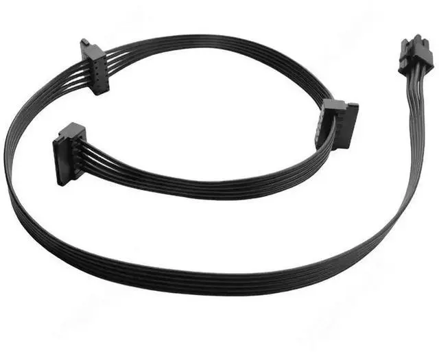 Alt view image 3 of 6 - WRIARICH 6Pin to 3 Right-Angled SATA HDD SSD Power Cable, 18AWG, 50+15+15cm, Compatible with Cooler Master MWE GOLD 550W/650W/750W Modular PSU