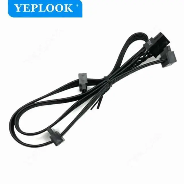 Alt view image 5 of 6 - WRIARICH 6Pin to 3 Right-Angled SATA HDD SSD Power Cable, 18AWG, 50+15+15cm, Compatible with Cooler Master MWE GOLD 550W/650W/750W Modular PSU