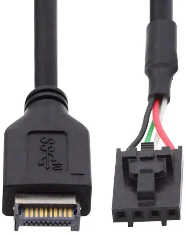 Main image of WRIARICH 0.98FT USB 3.1 Type E Front Panel Header to 2.54mm Pitch 4Pin Cable, Motherboard 9Pin/10Pin HUB Header Extension Adapter