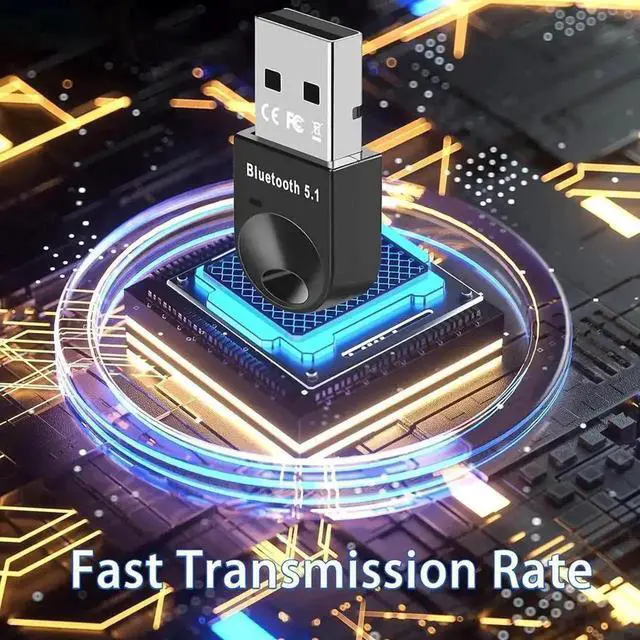 Alt view image 2 of 7 - Bluetooth 5.1 USB Adapter for PC, 5.1 EDR Wireless Bluetooth Dongle Transmitter Receiver for Desktop Laptop Mouse Keyboard Printer Speaker Headphone, Compatible with Windows 11/10/8.1/8/7/XP, Black Mi