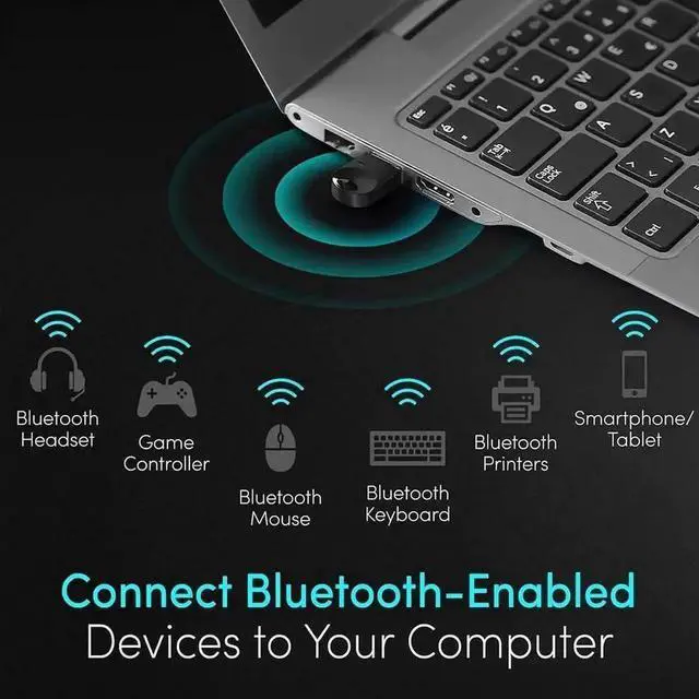 Alt view image 6 of 7 - Bluetooth 5.1 USB Adapter for PC, 5.1 EDR Wireless Bluetooth Dongle Transmitter Receiver for Desktop Laptop Mouse Keyboard Printer Speaker Headphone, Compatible with Windows 11/10/8.1/8/7/XP, Black Mi