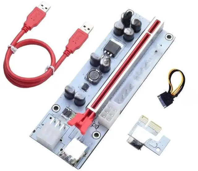 Main image of WRIARICH VER010X PCIe Riser Adapter, PCI-E x1 to x16 GPU Extension Cable with USB 3.0 Cord, Powered Graphics Card Riser for Mining Rig