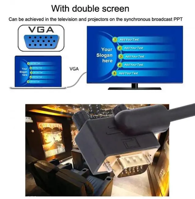 Alt view image 4 of 7 - WRIARICH 3.3FT Right 90 Degree Angled VGA Male to Straight Male Cable, 3COAX+6C RGB Video Cord for Computer Monitor Projector