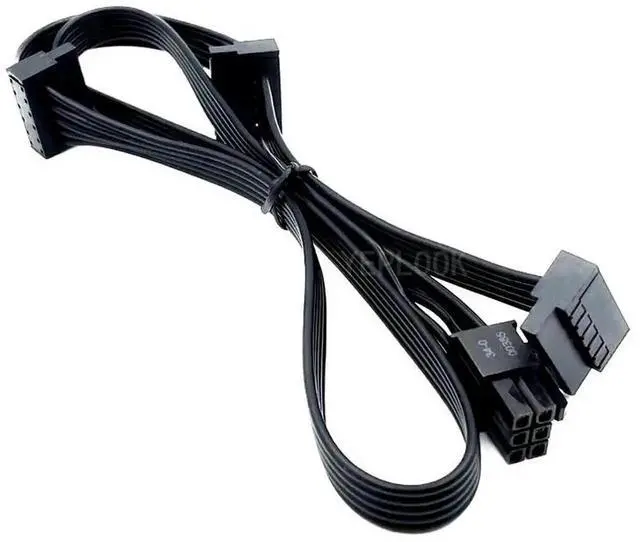 Alt view image 3 of 6 - WRIARICH 6Pin to 3 Angled SATA Power Cable 18AWG for Corsair HX Series Modular PSU
