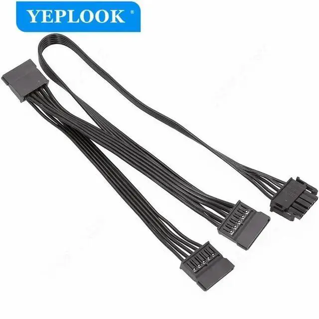 Alt view image 2 of 6 - WRIARICH 5Pin to 3x SATA HDD SSD Power Cable for Cooler Master MWE GOLD V2 (550W-1250W), MPE Modular PSU Power Cord