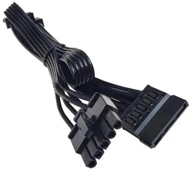 Alt view image 4 of 6 - WRIARICH 5Pin to 3x SATA HDD SSD Power Cable for Cooler Master MWE GOLD V2 (550W-1250W), MPE Modular PSU Power Cord