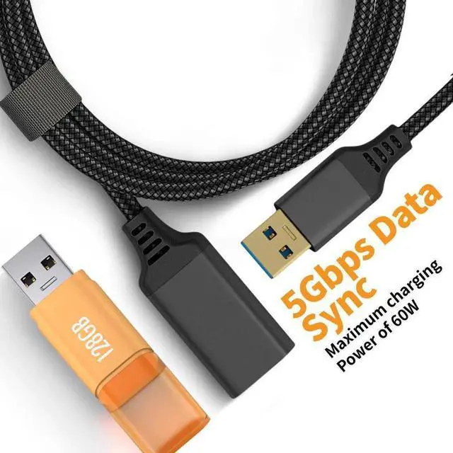 Alt view image 2 of 7 - WRIARICH USB 3.0 Extension Cable Type A Male to Female Extension Cord, High Data Transfer Compatible with USB Keyboard, Mouse, Flash Drive, Hard Drive 16.4 ft.