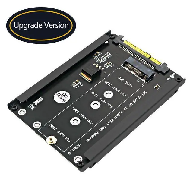 Alt view image 2 of 6 - WRIARICH M.2/SATA to U.2 SFF-8639 Adapter, M.2 NVMe (M-Key) + M.2 SATA (B+M Key) SSD Converter with Metal Case, PCIe 3.0 x4 32Gbps Riser Card for Samsung WD Kingston ADATA Intel ZHITAI M.2 SSD