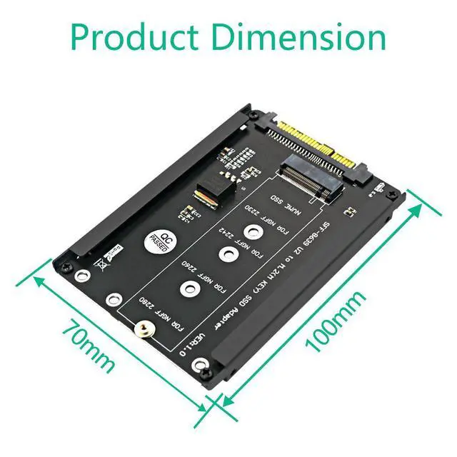 Alt view image 5 of 6 - WRIARICH M.2/SATA to U.2 SFF-8639 Adapter, M.2 NVMe (M-Key) + M.2 SATA (B+M Key) SSD Converter with Metal Case, PCIe 3.0 x4 32Gbps Riser Card for Samsung WD Kingston ADATA Intel ZHITAI M.2 SSD