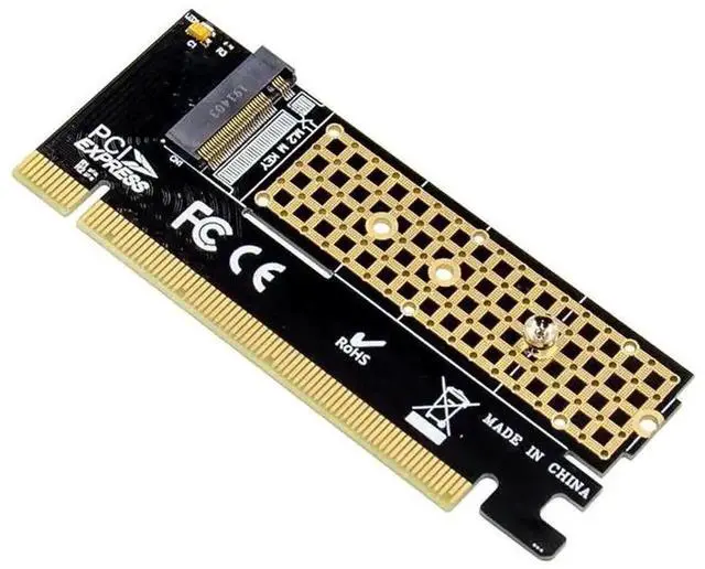 Alt view image 6 of 6 - WRIARICH PCIe X16 to M.2 M Key NVMe SSD Adapter Card, Supports 2230/2242/2260/2280 M.2 NVMe Solid State Drives
