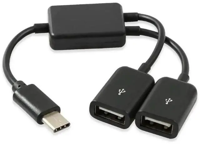 Main image of WRIARICH USB-C Male to Dual USB Female Splitter Cable, Portable 2-in-1 USB Port Splitter for Charging & Data Transfer