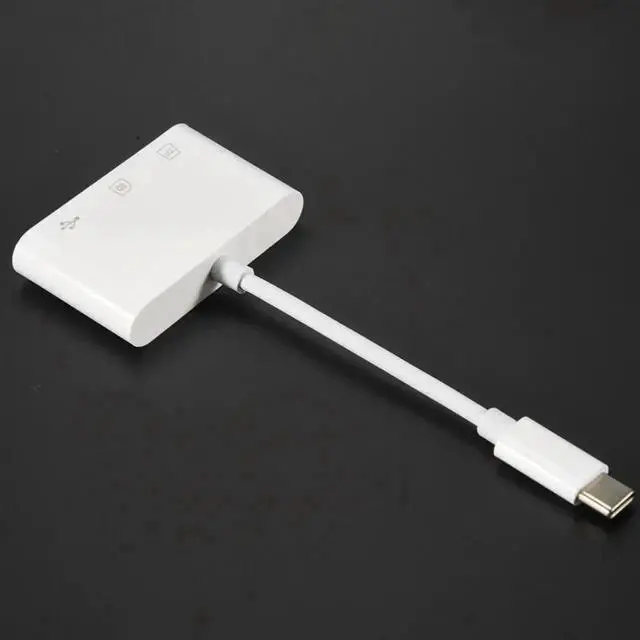 Alt view image 2 of 4 - WRIARICH 3 in 1 USB-C OTG Card Reader Hub, Type-C to USB-A + SD + TF Micro SD Memory Card Reader Adapter Compatible with Tablets, Laptops & Smartphones