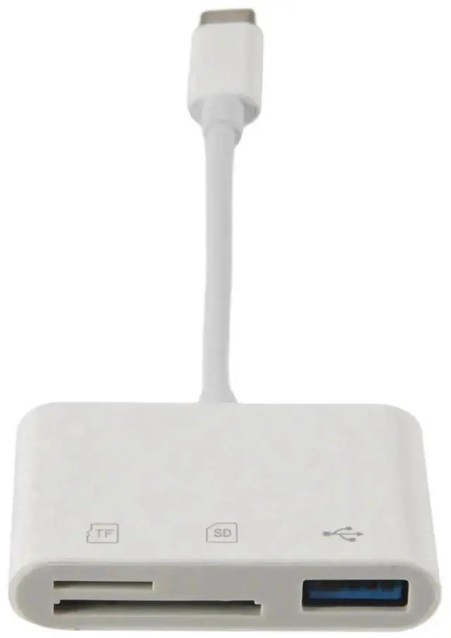 Alt view image 4 of 4 - WRIARICH 3 in 1 USB-C OTG Card Reader Hub, Type-C to USB-A + SD + TF Micro SD Memory Card Reader Adapter Compatible with Tablets, Laptops & Smartphones