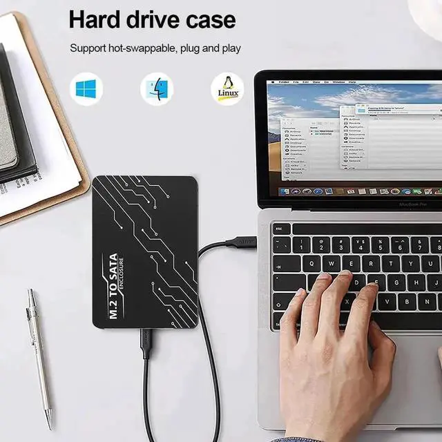 Alt view image 3 of 3 - WRIARICH 7mm Thin M.2 NGFF to 2.5 SATA III Hard Drive Enclosure, M.2 SSD to SATA Adapter Case Compatible with 2230/2242/2260/2280 NGFF SSDs