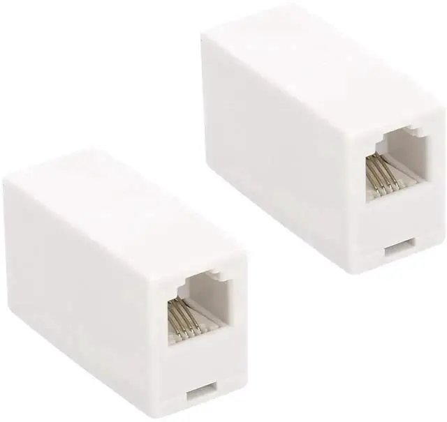 Main image of WRIARICH RJ11 6P4C Female to Female Inline Coupler, Straight Telephone Cable Connector, White, 2 Pack