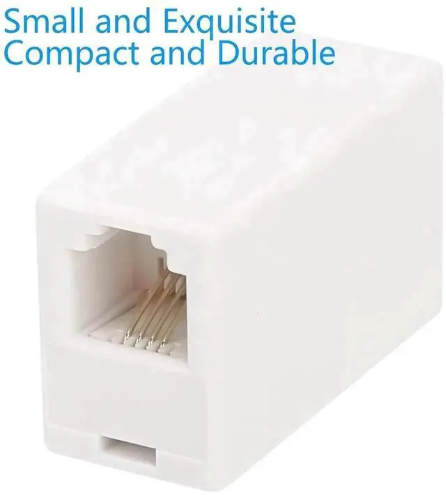 Alt view image 4 of 7 - WRIARICH RJ11 6P4C Female to Female Inline Coupler, Straight Telephone Cable Connector, White, 2 Pack