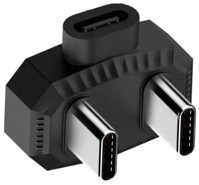 Alt view image 2 of 3 - WRIARICH USB C Female to Dual USB C Male Splitter Adapter, 1 to 2 Type-C Converter Hub Support Charging & 480Mbps Data Transfer for Phones, Tablets, Laptops, Power Banks