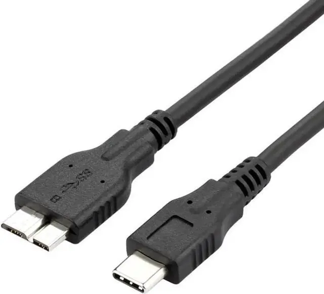Main image of WRIARICH 3.3FT Black USB3.0 USB-C to Micro B Cable, Charging & Data Cord for Samsung S5/Note3 & WD External HDD