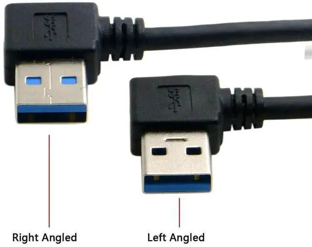 Alt view image 5 of 7 - WRIARICH 50cm USB3.0 Type-A Left 90° to Right 90° Angled Cable | 5Gbps High Speed Data Cord for External Hard Drive & PC