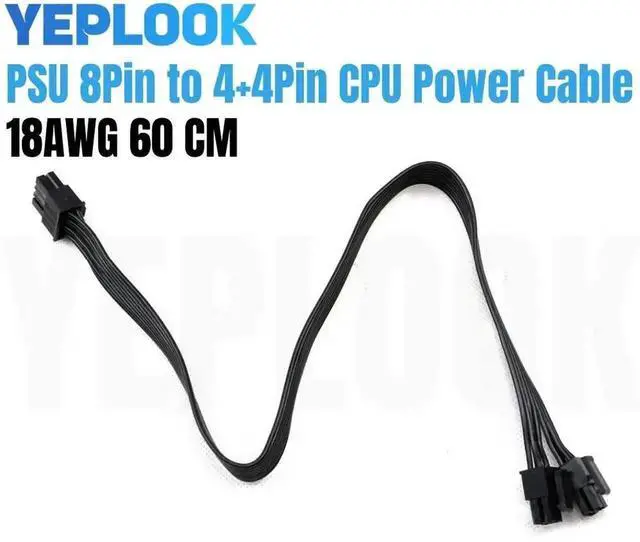 Alt view image 2 of 6 - WRIARICH 8Pin to Split 4+4Pin EPS ATX12V CPU Modular Power Cable Compatible with Seasonic X-1050XM2, X-1250XM2, X-650 KM3, X-750 KM3, X-850 KM3 PSU