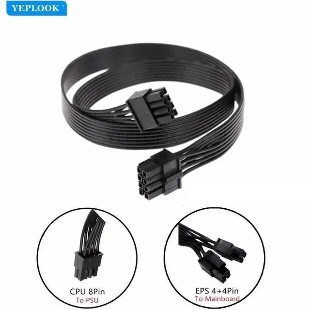 Alt view image 3 of 6 - WRIARICH 8Pin to Split 4+4Pin EPS ATX12V CPU Modular Power Cable Compatible with Seasonic X-1050XM2, X-1250XM2, X-650 KM3, X-750 KM3, X-850 KM3 PSU