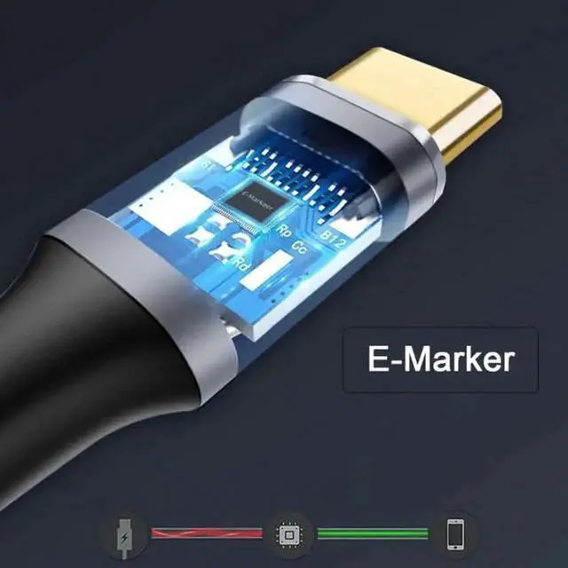 Alt view image 6 of 7 - WRIARICH 50CM USB-C to USB-C Male to Male Cable, USB3.0 Gen2 10Gbps 100W 20V 5A PD Fast Charging Cord for Laptop Tablet Smartphone