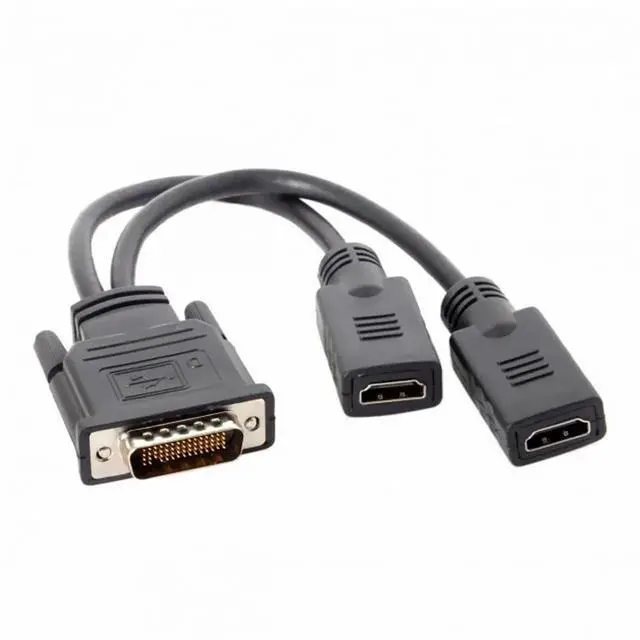 Alt view image 2 of 7 - WRIARICH DMS-59 Male to Dual HDMI 1.4 Splitter Cable for PC Graphics Card