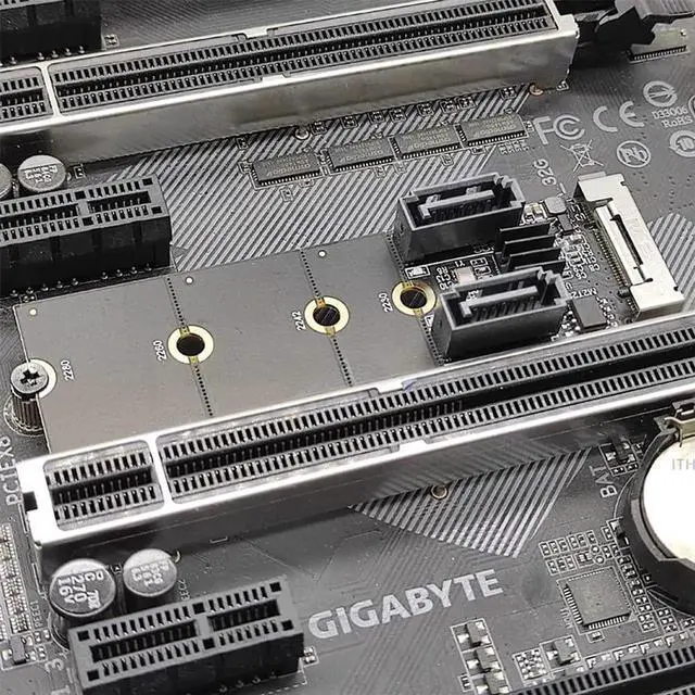 Alt view image 2 of 7 - WRIARICH JMB582 M.2 B+M Key PCIe to Dual SATA 3.0 6Gbps Vertical Adapter, Fits 2230/2242/2260/2280 SSD Slots