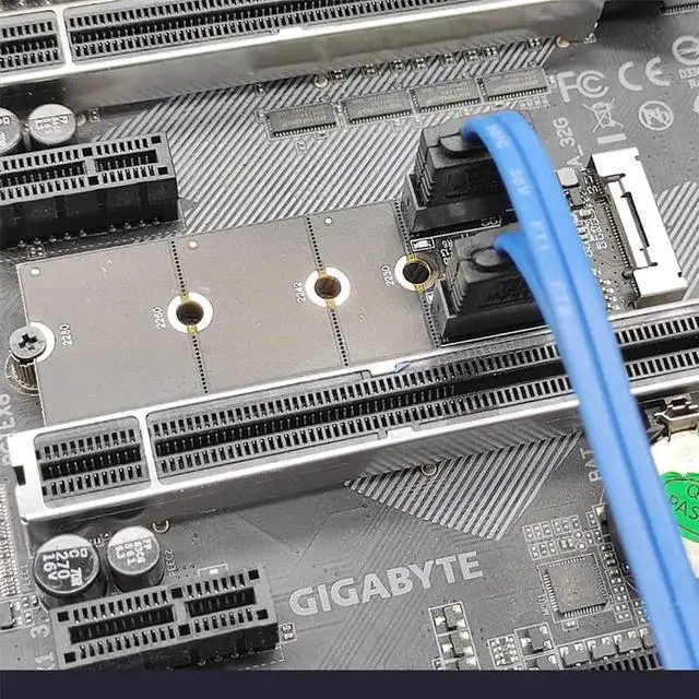 Alt view image 5 of 7 - WRIARICH JMB582 M.2 B+M Key PCIe to Dual SATA 3.0 6Gbps Vertical Adapter, Fits 2230/2242/2260/2280 SSD Slots