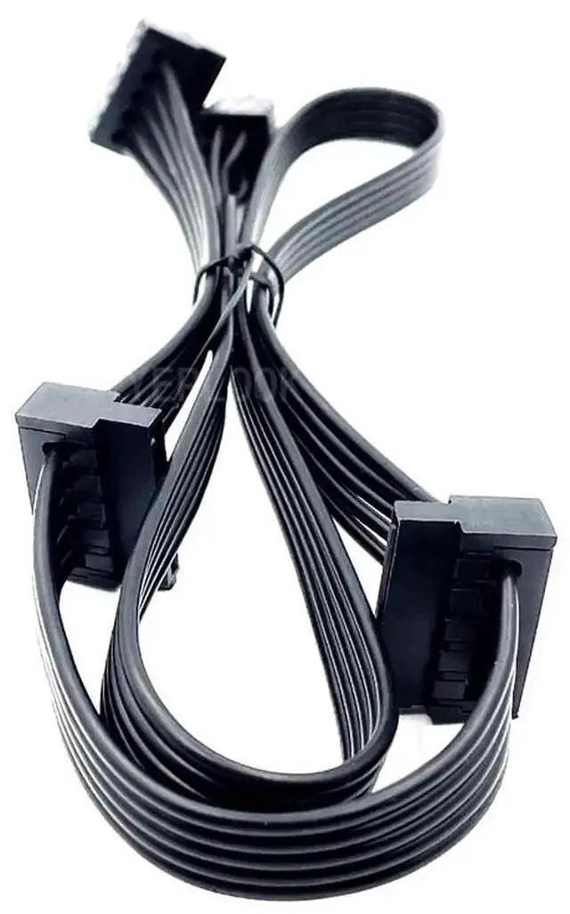 Alt view image 5 of 6 - WRIARICH Modular SATA Angled Power Cable Compatible with Corsair TX-M Series PSU, 3 SATA Connectors for TX850M TX750M TX650M TX550M, 18AWG, Length 50cm+15cm+15cm