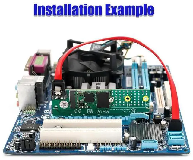 Alt view image 6 of 7 - WRIARICH M.2 NGFF B-Key SATA SSD to SATA 3 Adapter PCIe Riser Card, Compatible with 2230/2242/2260/2280 M.2 Drives