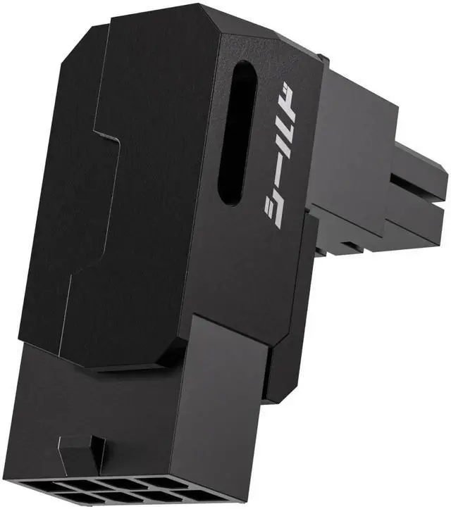Main image of WRIARICH Shield Series 8-Pin PCIe GPU Power Adapter, 90 Degree Angled Connector, Reverse Type Aluminum Adapter for Graphics Card, Black - 1 Pack