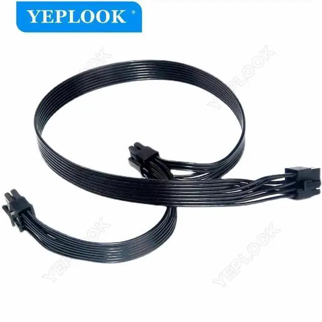 Alt view image 3 of 6 - WRIARICH 60+20cm 18AWG Modular GPU Power Cable, PSU Single 8Pin to Dual PCIe 8Pin(6+2) VGA Cord Compatible with Cooler Master V850/V1000/V1300 Platinum Series PSU